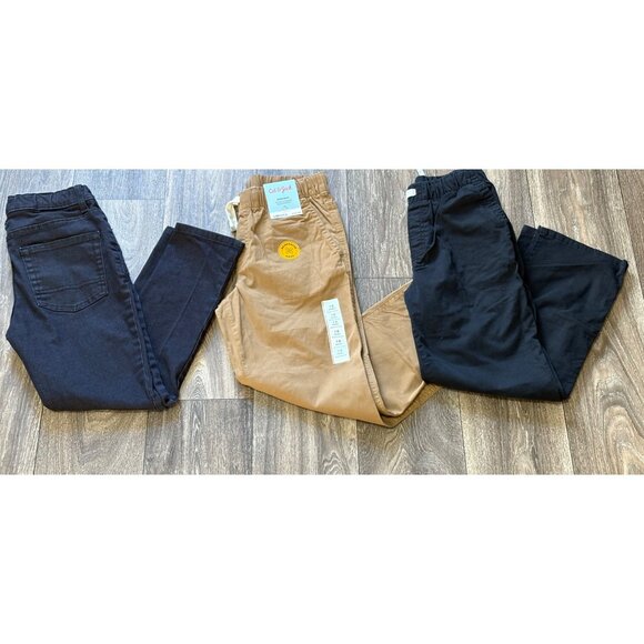 CAT & JACK BOYS SIZE 10 BUNDLE (3) PANTS - JEANS DRAWSTRING ADJUSTABLE STRETCH - Picture 1 of 10